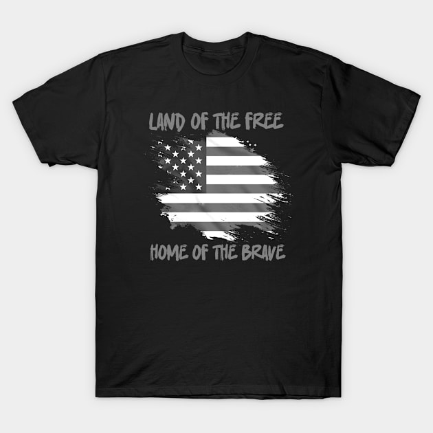 Land-Of-The-Free-Home-Of-The-Brave T-Shirt by McKenna Guitar Sales